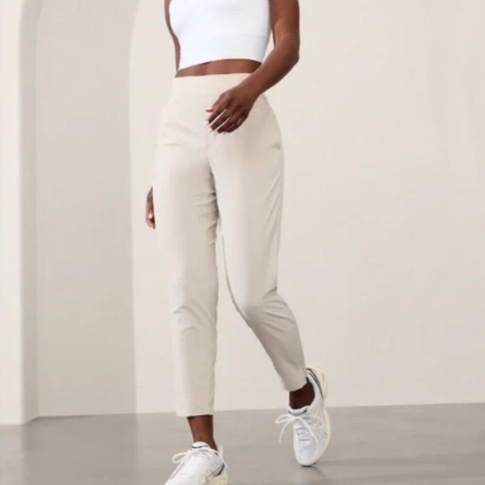 Like New! Athleta Performance Trouser Dress Pants High Rise Beige Size 14